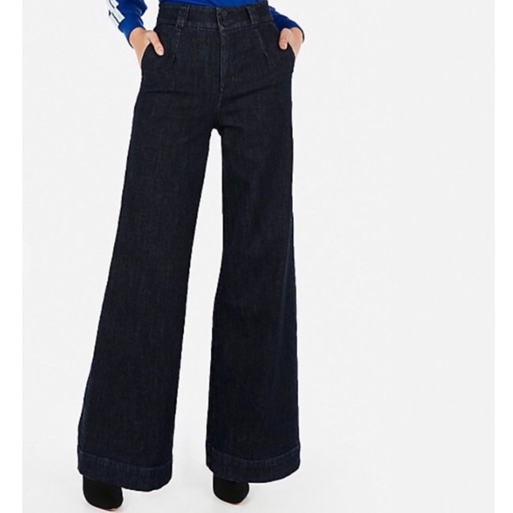 EXPRESS super high waisted wide leg jeans